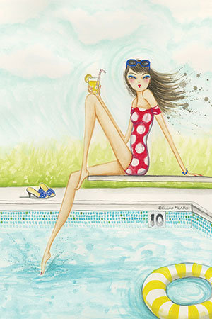 « cour pool #2 », reproduction d’art sur toile, H 26 po x l 18 po x P 1,5 po