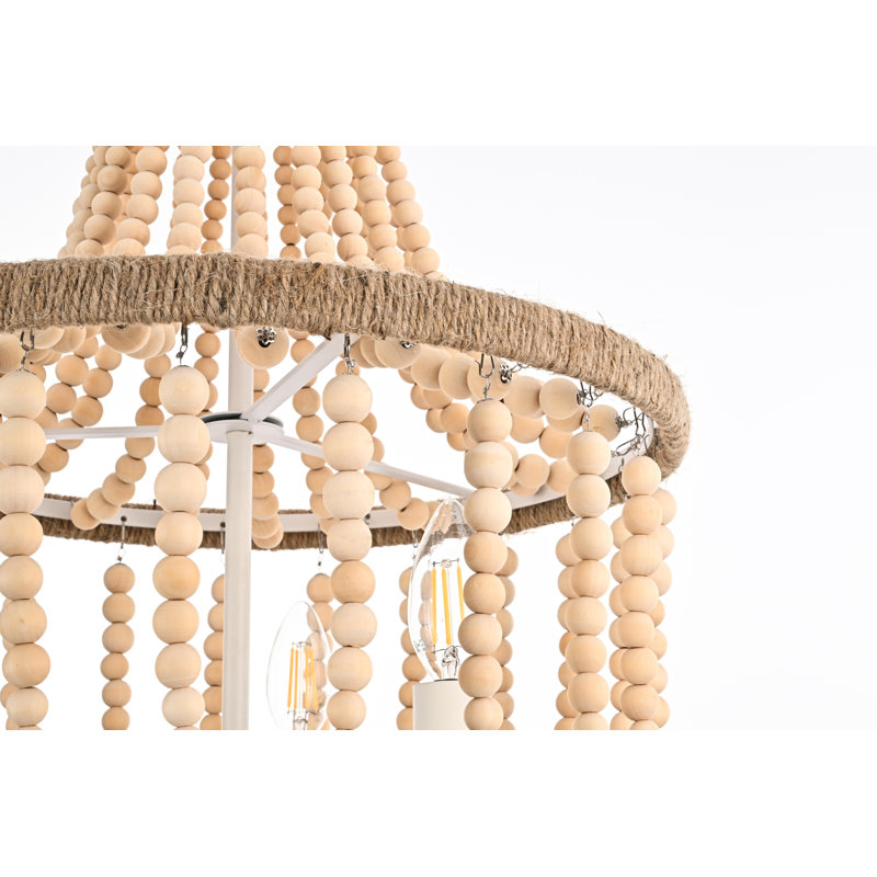 Luminaire suspendu perlé Hudson , Beige
