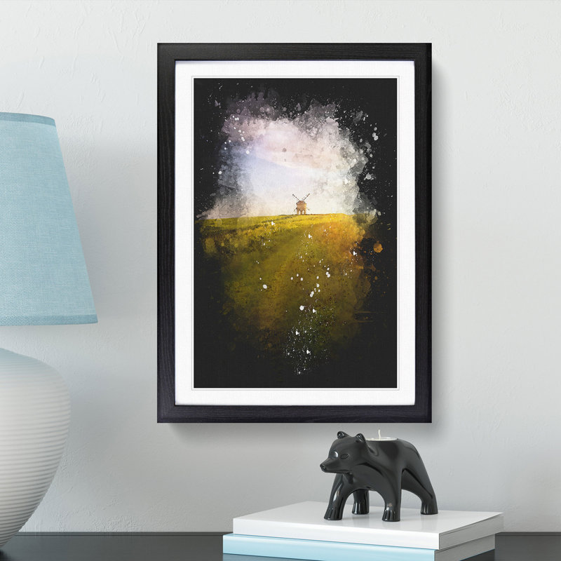 Windmill upon a Hill in Warwickshire - Framed Print, Black Framed, 33cm H x 24cm W x 2cm D