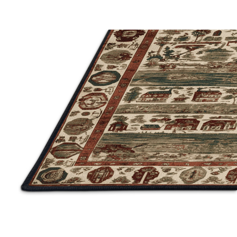 Tapis brun turc lavable à la machine, Rectangulaire 2 pi x 3 pi