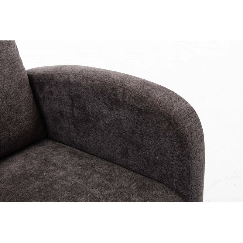 Chaise berçante de salon, Tissu gris foncé