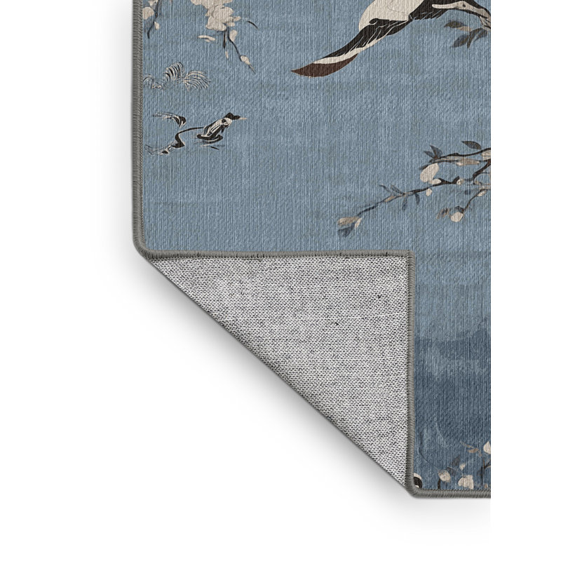 Machine Washable Gray Area Rug, Rectangle 7' x 9'