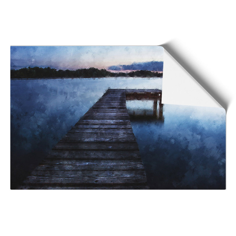 Lake Jetty Painting - Frameless Print, 21cm H x 30cm W x 0.1cm D