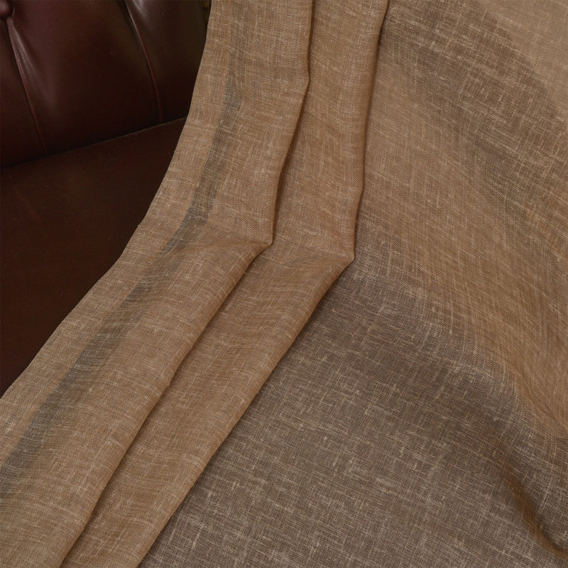 Extra Long Sheer Curtain Panels, 52" W x 95" L, Brown
