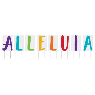 Alleluia Yard Stakes - Décoration de fête - 8 pièces