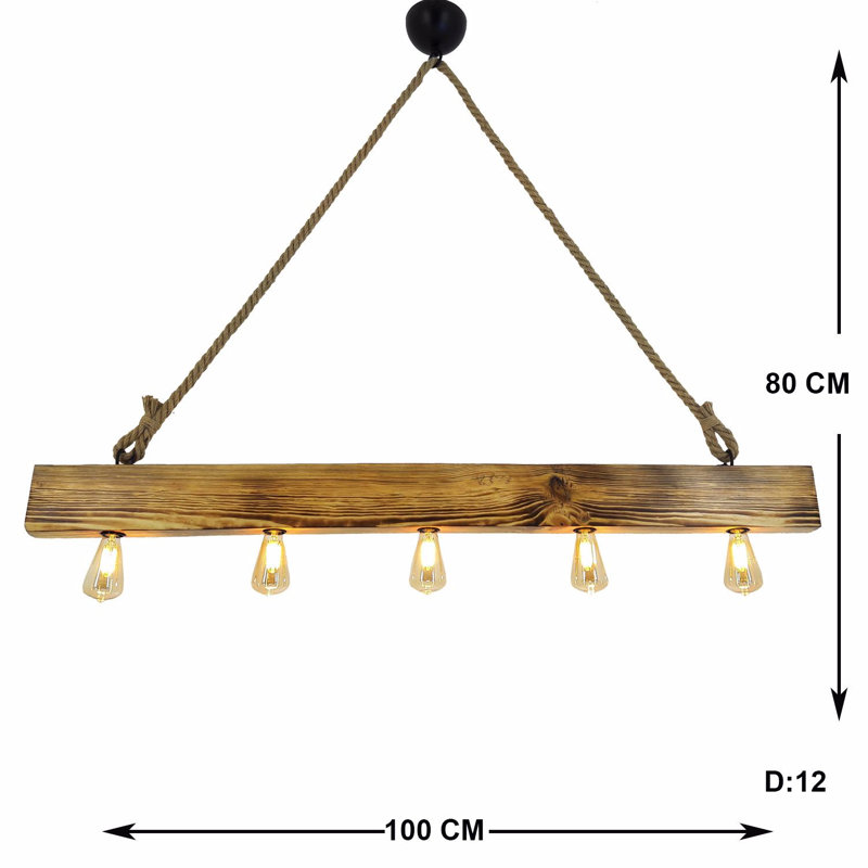 Lustre pour îlot de cuisine à 5 lumières Farhaan