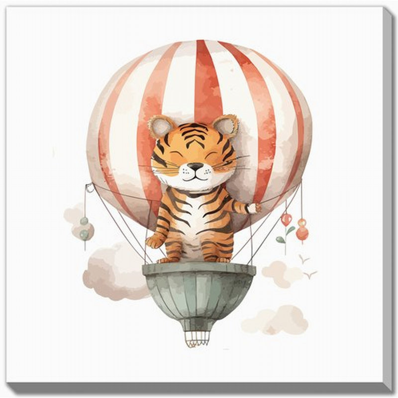 Tigre, art mural sur toile, H 38 po x l 38 po