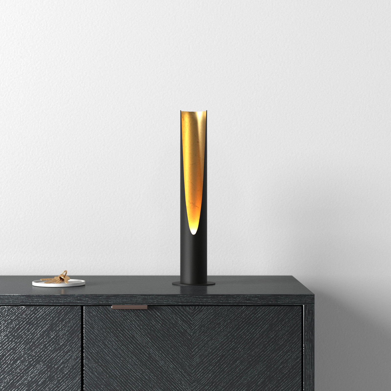 Axis Metal Torchiere Lamp, Black/Gold