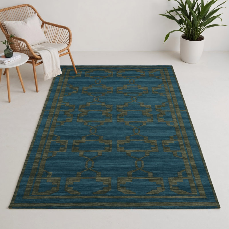 Tapis bleu intérieur et extérieur Trellis, Rectangle 9 pi x 12 pi
