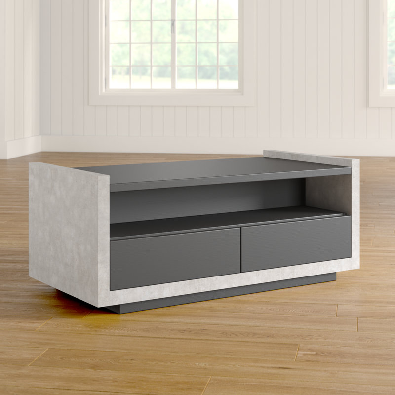 Solid Coffee Table with Storage, Black