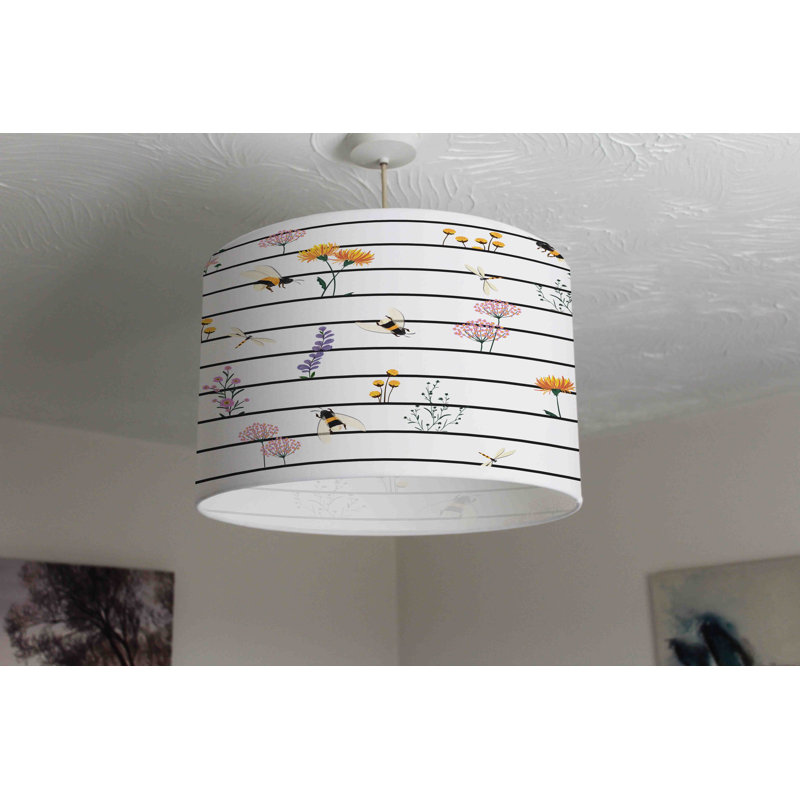 Cotton Drum Pendant Shade ( Uno ), 25cm H x 40cm W x 40cm D