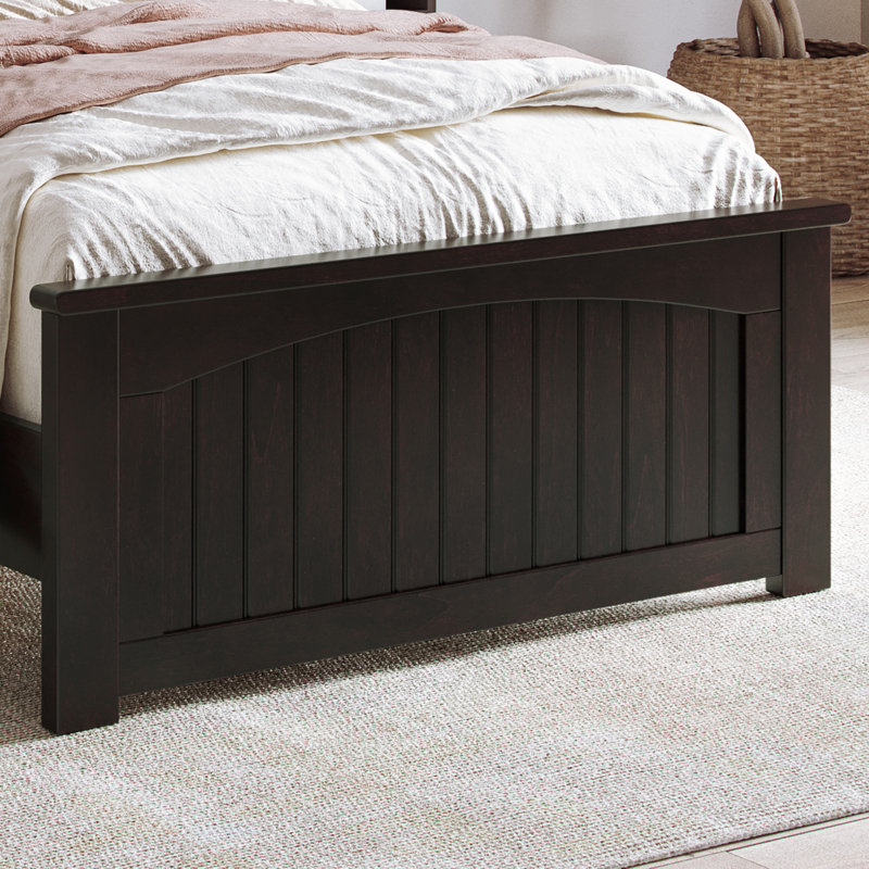 Francoise Solid Wood Low Profile Platform Bed with Matching Footboard, Walnut, Twin XL