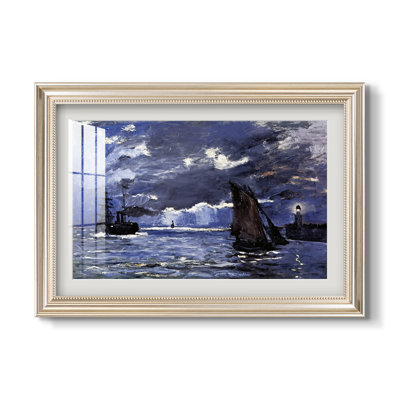 Paysage marin, Navires au clair de lune, 1864 - Claude Monet - Reproduction encadrée sur mesure