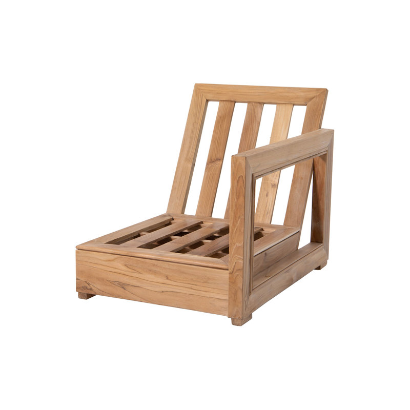 Chatsworth  Outdoor Teak One Arm Lounge Chair, Coal