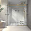 55 po x 60 po x H 76 po sans cadre, une porte de douche fixe et une porte décalée-121766385