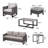 Naresa Wicker - Person Patio Conversation Set with Cushions-787494277-787494281