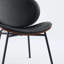 Chaise longue simple en cuir noir Mid-Century