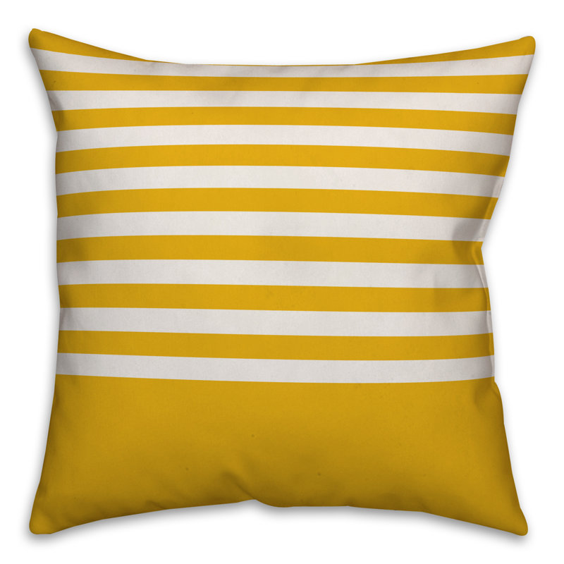  Housse de coussin Block Stripe, 18 po x 18 po, Jaune, Pas de bourre