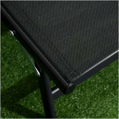 Chaise longue d'extérieur Outsunny, chaise longue 2 pièces avec roulettes, chaise de bronzage avec 5 positions réglables pour la terrasse, la plage, la cour, la piscine, noir