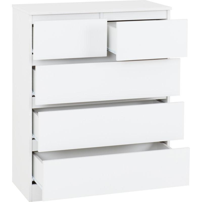 80cm W 5 - Drawer Chest of Drawers, White