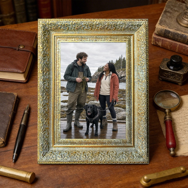 Cadre photo 8 "x 10" à 1 tablette en or antique pour affichage de photos de tous les jours, Or antique, 1, L 8 po x H 10 po