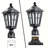 Solar Post Light Outdoor Class Black Aluminum(2 Pack)