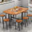 47" Multifunction Table Ooden Foldable Drop Leaf Dining Table, With 6 Wheels, Brown