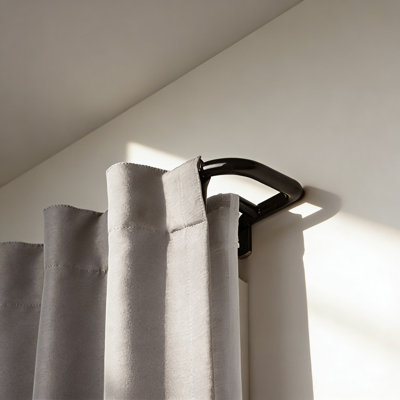 Double Curtain Rod Set With Wrap-Around Design For Blackout Curtains, Adjustable Length, Energy Efficient Room Darkening Solution