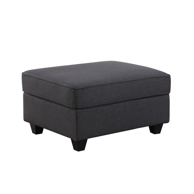 Cooper 125" Dark Grey Linen 7Pc Reversible L-Shape Sectional Sofa With Ottoman And Cupholder, Dark Grey Linen