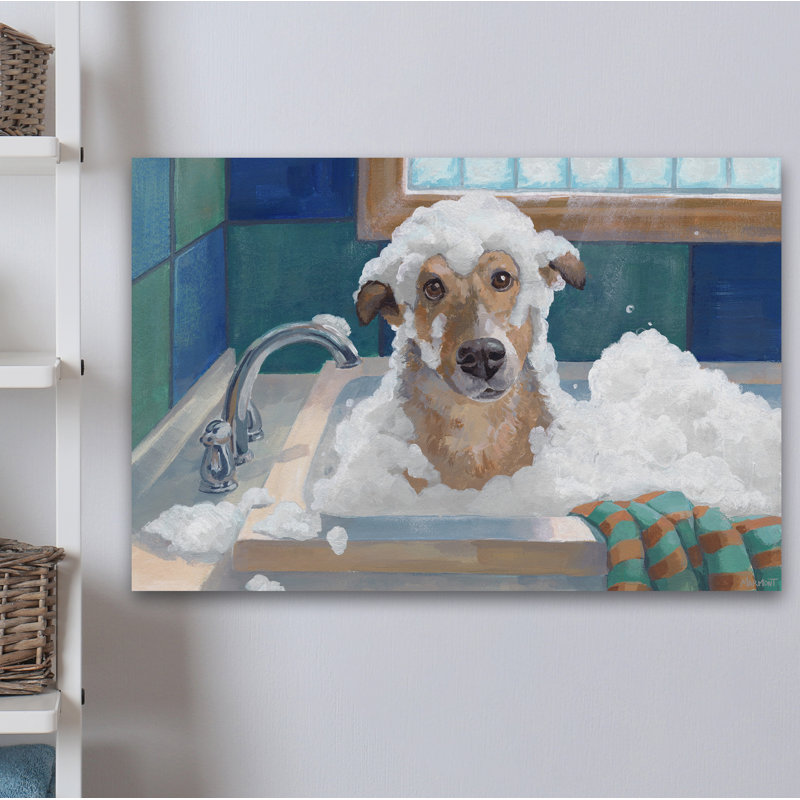 Wash Wash Your Trouble - reproduction d'art sur toile tendue, H 20 po x l 30 po x 1,5 po