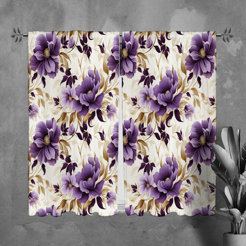 Rideaux à motif floral - 6142, L 20 po x L 61 po