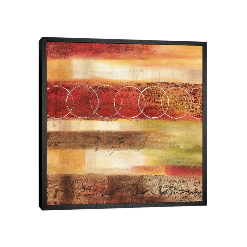 Analogous II by Nan - Painting on Canvas, 45.72 cm H x 45.72 cm W, Black Framed