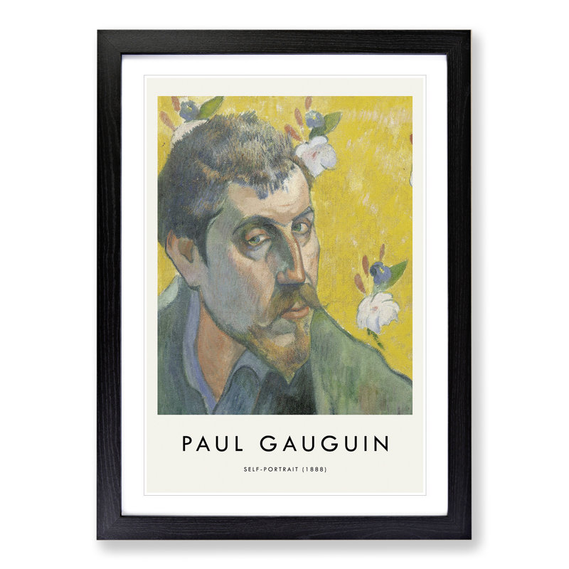 Self Portrait Vol.4 by Paul Gauguin - Picture Frame Painting, Black, 36cm H x 27cm W x 2cm D