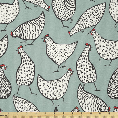 Cullyn Chicken with Minimalist Stripes Dots Multi-Purpose Fabric