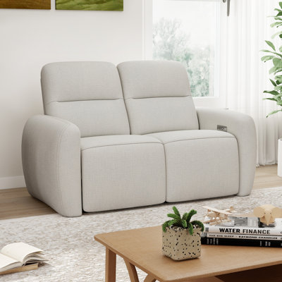 59" Wide Modern Minimalist Soft Power Reclining Loveseat Sofa 2-Seating