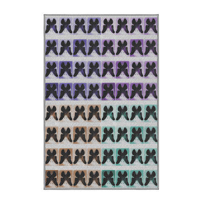 Tapis violet/rouge/vert à motif