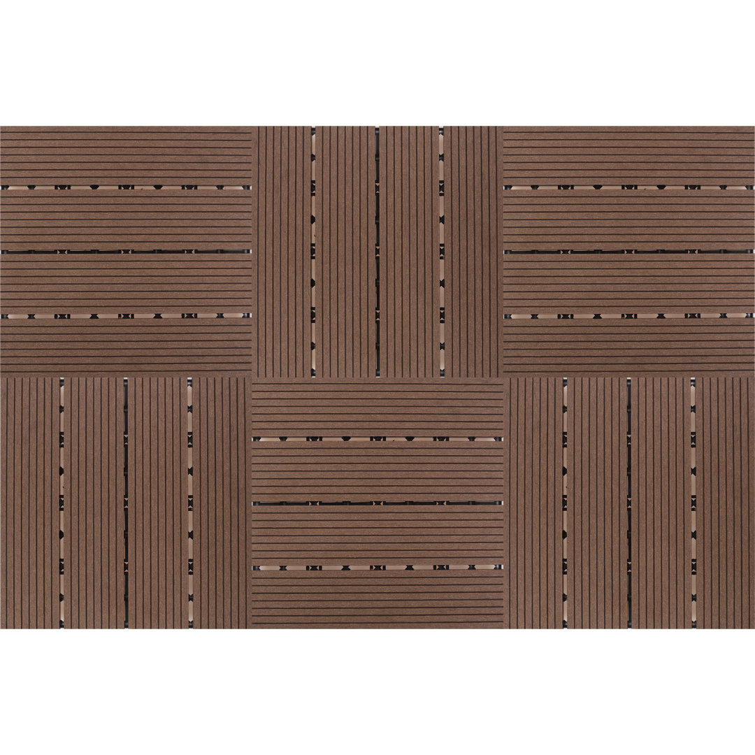 Cerisa 20cm L x 29.5cm W Plastic Interlocking Deck Tile