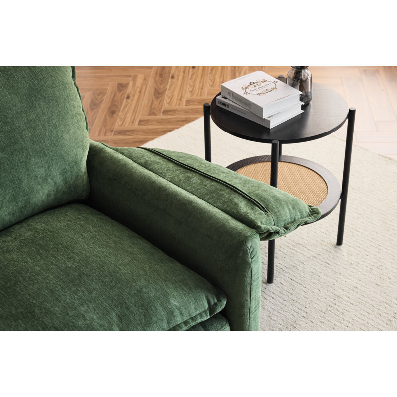 Fauteuil surdimensionné avec structure renforcée et dossier haut revêtu de chenille, H 35,35 po x l 38,73 po x P 35,43 po