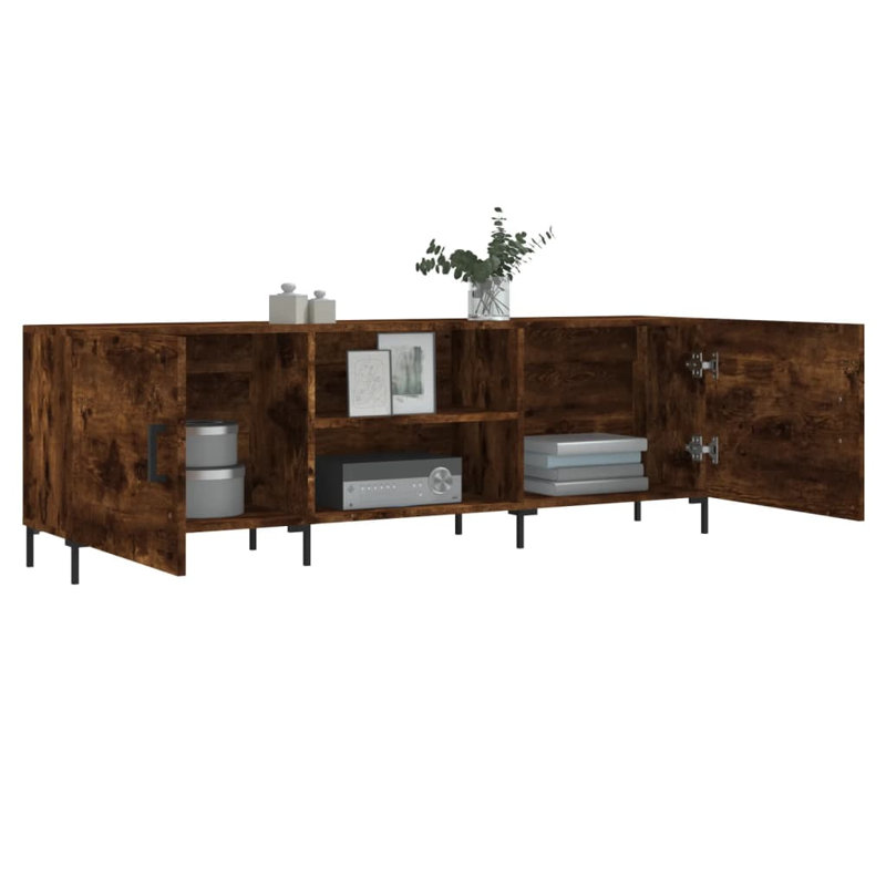 Merrilu TV Cabinet 150x30x50 cm Engineered Wood, Smoked Oak