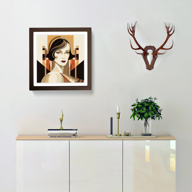 Single Picture Frame Print on Wood, Walnut