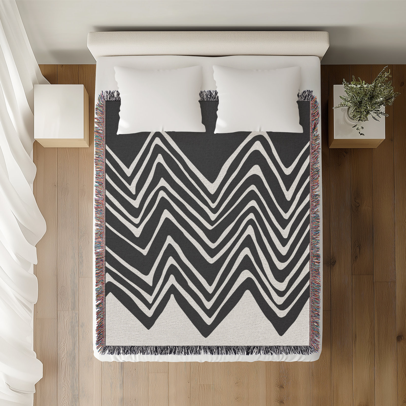 Addai Throw Blanket, Gray, 60" H x 60" W (Throw)