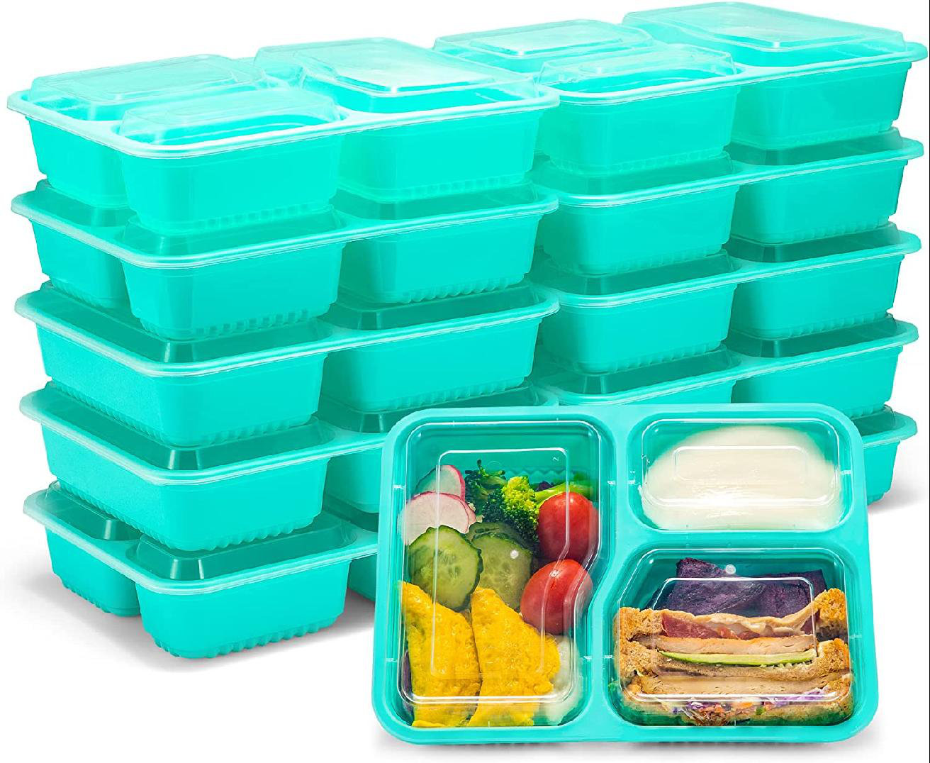 LEXI HOME 32-Piece Durable Meal Prep Plastic Food Containers with