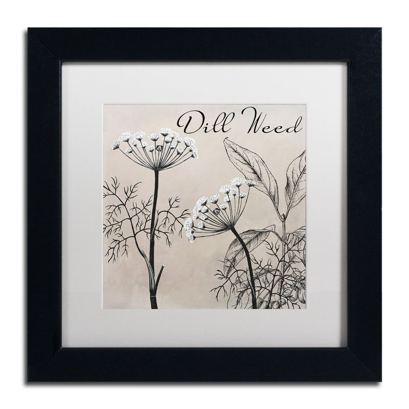«Flowering Herbs III» par Jadaya, impression encadrée, H 11 po x l 14 po x P 0,5 po, Blanc