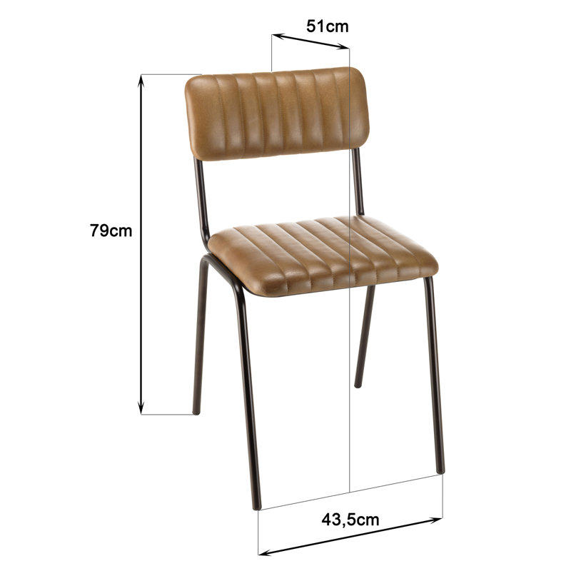 Alphon 49cm H Upholstered Side Chair in Brown