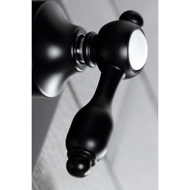 Kingston Brass Tudor Single-Handle Wall Mount Three-Way Diverter Valve with Trim Kit, Matte Black