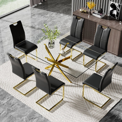 Gracieleigh Glass Top Pedestal Dining Set
