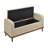 Mid-Century Modern Lift Top Storage Bench 1Pc Light Brown Upholstered Tufted Solid Wood Walnut Finish Wooden Furniture-6964673
