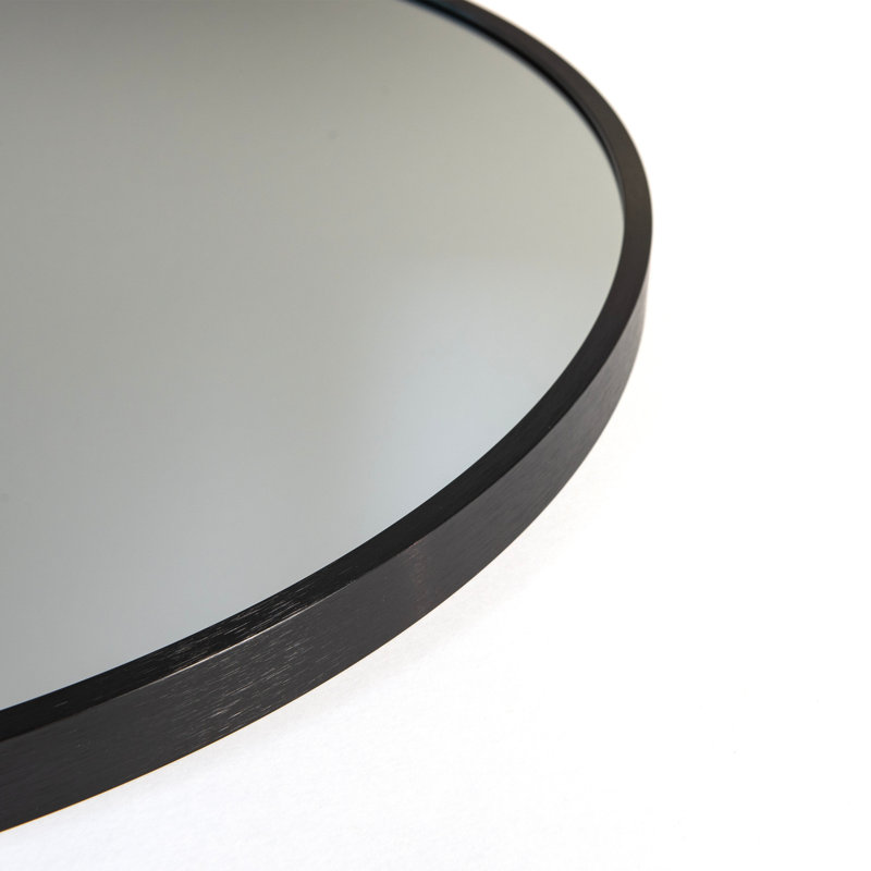 nielsen Jaron Round Wall Mirror, Aluminium, 60 cm H x 60 cm W, Black
