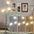 66 In. White Rustic Style 3-light Smart Dimmable Swing Arm Floor Lamp For Living Room With Resin Tulip-shaped Lampshade