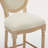 Solid Wood Bar Stools Set Of 2, Classic French Country Wooden Barstools With Upholstered Seating
